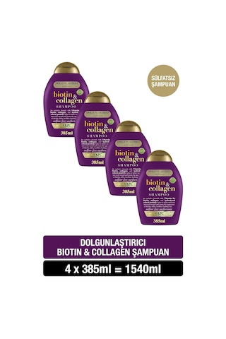 Ogx Biotin Kolajen Dolgunlaştırıcı Sülfatsız Şampuan 385 Ml X 4 Adet Sku: Smg8690010386717