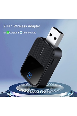 Neevoyu K2 Kablosuz Carplay Ve Android Auto Adaptörü - Kablosuz Araç Entegre Sistemi Bağlantısı, Kolay Kurulum, Otomatik Yeniden Bağlanma