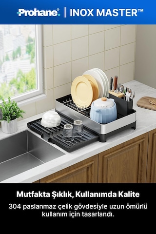 Ayrex Prohane Inox Master Kd200 / Kompakt Genişletilebilir Bulaşıklık / 304 Paslanmaz Çelik / Su Tahliyeli Tezgah Diğer