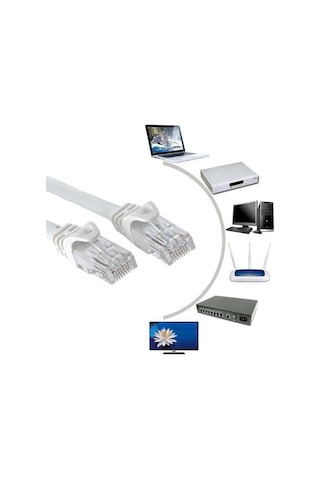 Cat6 Ethernet Kablosu 15mt - Rj45 Hazır Başlıklı İnternet Kablosu
