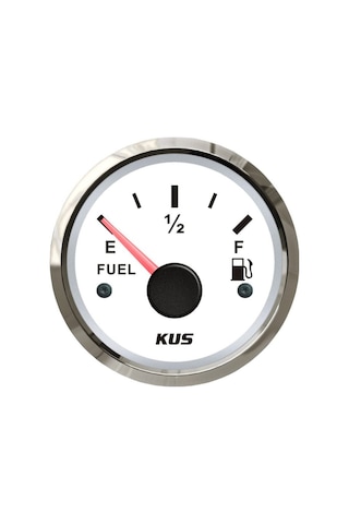 KUS Yakıt Göstergesi Beyaz 0–190 Ohm 12/24V 52 MM