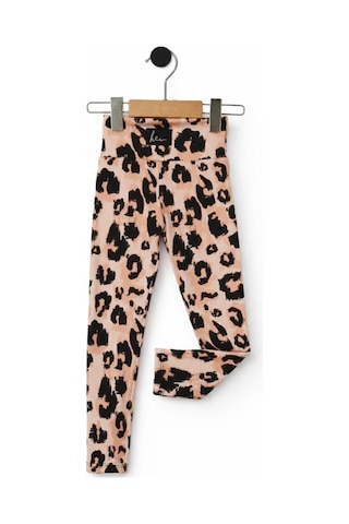 Baglan Kız Çocuk Fitilli Tayt Leopar Bgl-st05205 Pudra