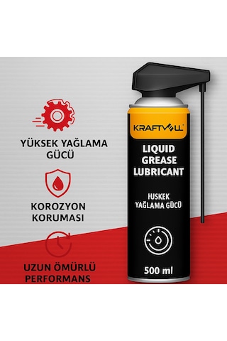 Kraftvoll 17042013 Sıvı Gres Yağlayıcı 300 ML Universal Tüm Ağır Vasıta Binek Araç ve Endüstriyel Mekanizmalar ile Uyumlu
