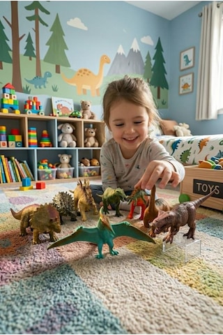 8 Parçalı Mini Dinozor Dünyası: Antik Koleksiyonluk Dekoratif Mini Oyuncak Dinazor Figür Seti Hayvan Figürü