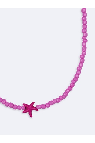 Pembe Boncuklu Kolye 35876689