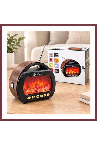 Storeşahin Fenerli Şömineli Bluetooth Radyo Hoparlör Am/fm/sw, Usb/type-c, Tf Shn0720