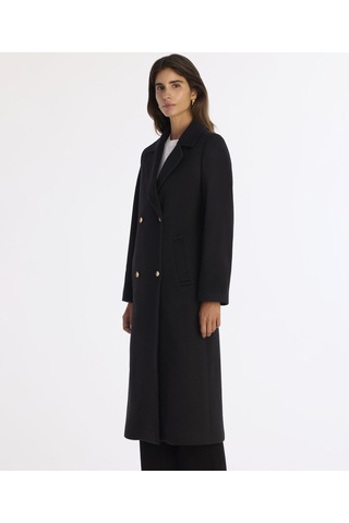 Yargıcı Ceket Yaka Uzun Kol Palto 25kkpl5016x 001 Siyah