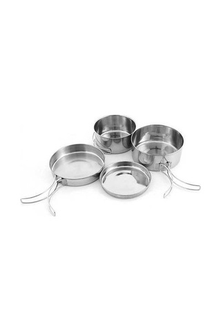 Ulzyvf Yürüyüş Yemek Tencere Sırt Seti, Paslanmaz Mutfak Kasesi, Kamp Piknik Çantası Açık Sk Gümüş Gümüş