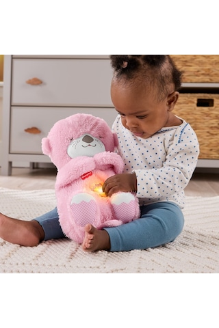 Fisher Price Uyku Arkadaşı Su Samuru Pembe, Nefes Alıp Veren Pelüş Bebek Oyuncağı Jlj33