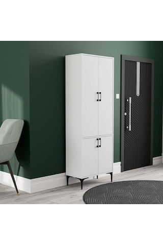 5030 Royal 4 Kapaklı 5 Askılı Portmanto Beyaz