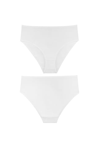 Sensu Kadın Beli Lastikli 5'li Slip Külot - Kts3087 Beyaz Beyaz