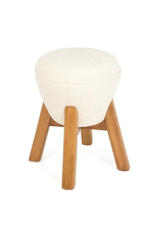 Just Home Retro Mantar Puf - Krem - 48x33x33 Cm KREM