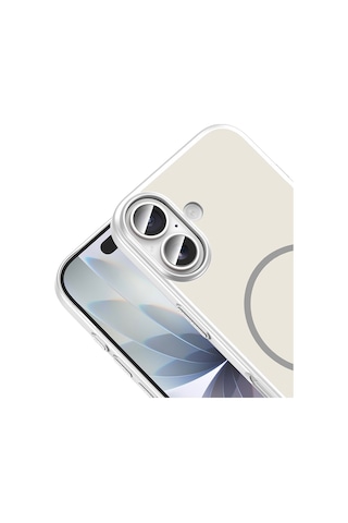 Apple iPhone Uyumlu 16 Kılıf M-safe Şarj Özellikli Zore Lora Pc Kapak - Gümüş
