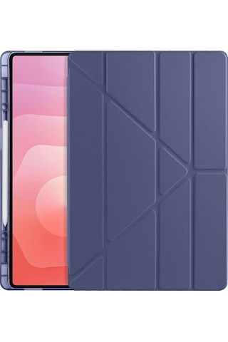 Vendas Samsung Galaxy Uyumlu Tab S11 Ultra Kılıf Zore Tri Folding Kalem Bölmeli Standlı Kılıf Kapaklı Kılıf