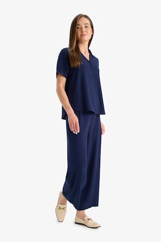 Defacto Culotte Geniş Paça Krinkıl Viskon Kapri C9565ax25smnv135 Lacivert