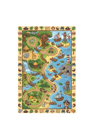 Kartela Halı Safari Kaymaz Taban Çocuk Oyun Halısı - 80 x 120 CM