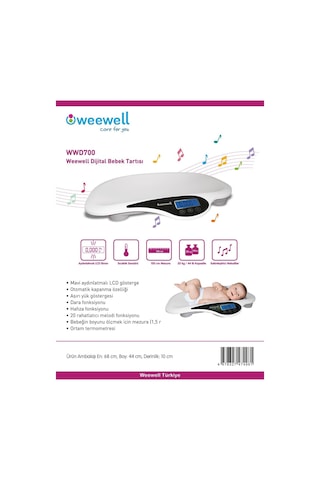 Weewell WWD700 Bebek Tartısı Beyaz-Siyah
