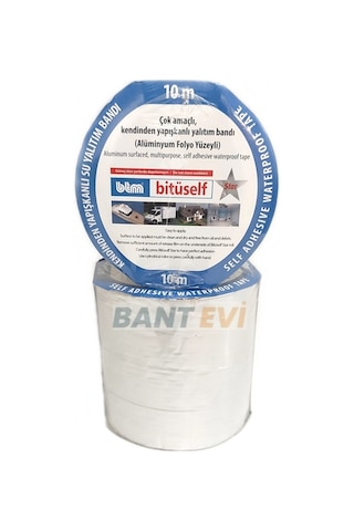 Ziftli Bitüself Oto Ses ve Su Yalıtımı Bandı 15cmx10m Alüminyum Kaplı Çatı İzolasyon Alubütil Bitüm