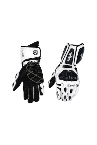 Ambition Motosiklet Enduro Yarış Eldiveni Beyaz