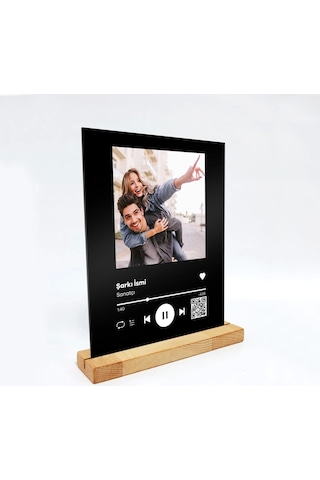 Kişiye Sevgiliye Arkadaşa Hediyelik Özel Fotoğraflı, Sözlü Ve Barkodlu Spotify Masaüstü Plak