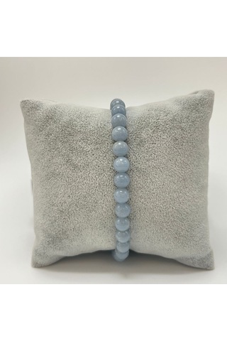 Sertifikalı Anjelit 6mm Doğal Taş Bileklik Mavi