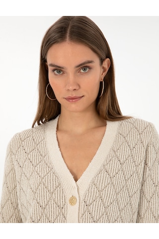 Pierre Cardin Kadın Ekru Hırka Triko 50310988-vr019 Ekru