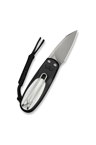 Civivi Purr Black & White G10 Handle Stonewashed Nitro-v Blade Kamp Çakı Siyah