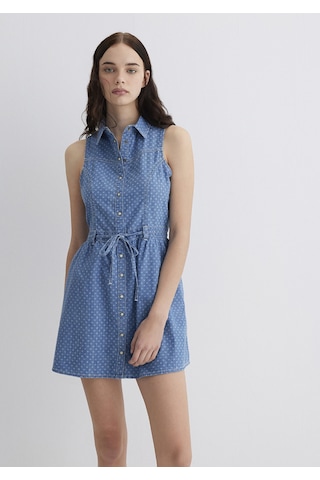 Mavi - Raven Akdeniz Yıldız Baskılı Indigo Mavisi Jean Elbise 1310660-89760 Koyu Mavi