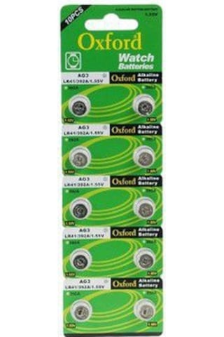 Oxford Ag3 Lr41/ 392A /1.5V Alkalin Saat Pili Pakette 10 Adet Pil