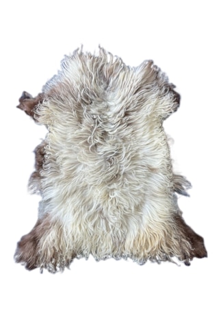 Gerçek Uzun Tüylü Koyun Postu Naturel 70x50 Cm