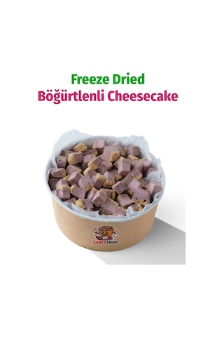 Freeze Dried Böğürtlenli Cheesecake Kurutulmuş Çıtır Cheesecake Küpleri, Tatlı Küpleri Atıştırmalık - 300 Gr
