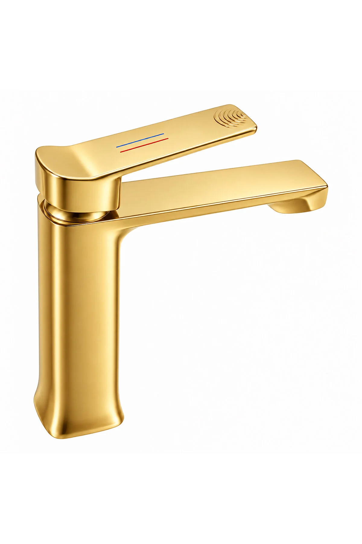 Jasper Gold Lavabo Bataryası Tek Kollu Modern Kare Tasarım Banyo Musluğu