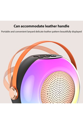 Samdoo A6 Pembe Ev Ktv Sistemi: Kablosuz Mikrofonlu Hoparlör, 360 Rgb Işık, İmmersif Surround Ses, Akıllı Uyum