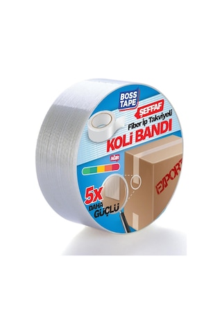 Boss Tape İp Takviyeli Çok Güçlü Koli Bandı En:45mm Boy:25mt Diğer