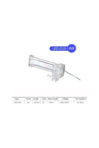 Silkroadselect D10 Stili Kristal Ledler Akvaryum Aydınlatma Sulu Bitki Büyüme Işığı Su Geçirmez Klipli Lamba Mavi Beyaz Led Balık Tankı Için Beyaz