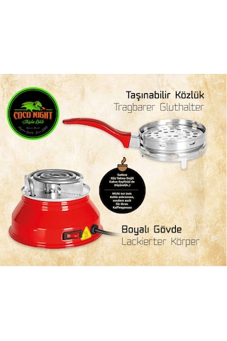 Coco Night Elektrikli Köz Ocağı, Nargile Kömürü Köz Yapma, Köz Matik, Közlük