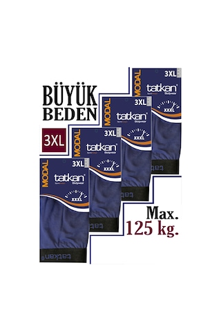 Mataş Tatkan - 4'lü - Battal - Penye Modal Erkek Boxershort Lacivert