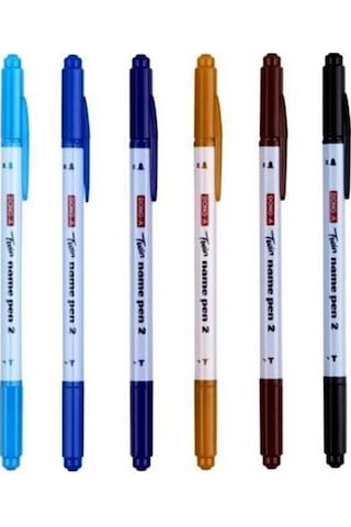 Dong-A Twin Name Pen 2 Çift Yönlü Kalem 12 Renk