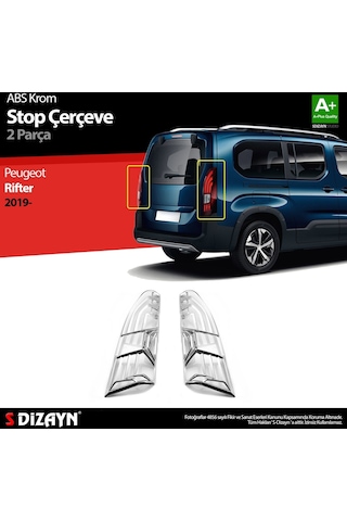 S-Dizayn  Peugeot Rifter Abs Krom Stop Çerçevesi 2 Prç. 2019 Üzeri