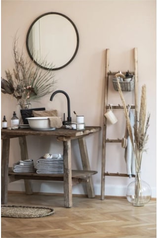 Sade Metal Dekoratif Duvar Aynası Siyah