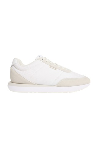 Calvin Klein Kadın Retro Runner Laceup Aop Nyl Ayakkabı Hw0hw0299505z Beyaz