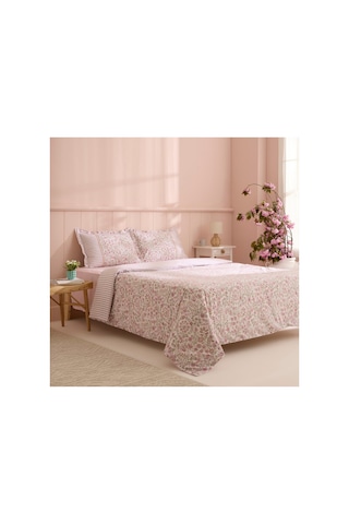 Kaşmir Home Aldira %100 Pamuk Tek Kişilik Nevresim Takımı Pembe