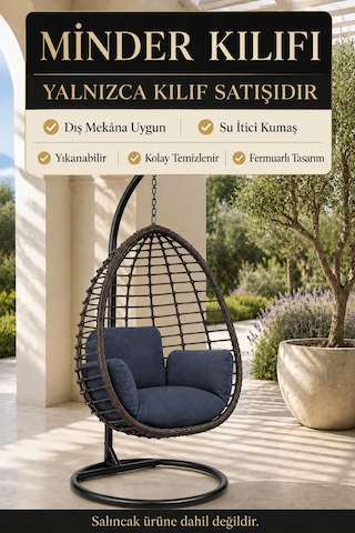 Armut Salıncak Minder Kılıfı - İçi Boş, Fermuarlı, Su Geçirmez Kumaş Antrasit