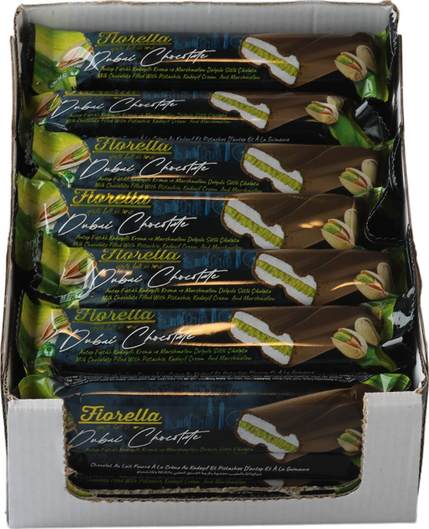 Fiorella Sütlü Çikolatalı Marshmallowlu Dubai Bar 32 Gr. 24 Adet 1 Kutu