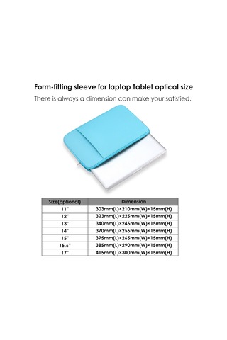 Yuntech01 Mavi 15.6" Ultrabook Dizüstü Bilgisayar Tablet Kılıfı - Antistatik Köpük, Şok Emici, Ön Cep, İnce Ve Hafif MAVİ