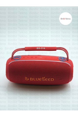 Binbirtekno Bs-314 Kırmızı Bluetooth Speaker Güçlü Bass, Yüksek Ses, Taşınabilir Kablosuz Hoparlör