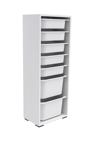 Pratico 7 Sepetli Çok Amaçlı Oyuncak Dolabı - Beyaz - 122x30x45,5 Cm Beyaz