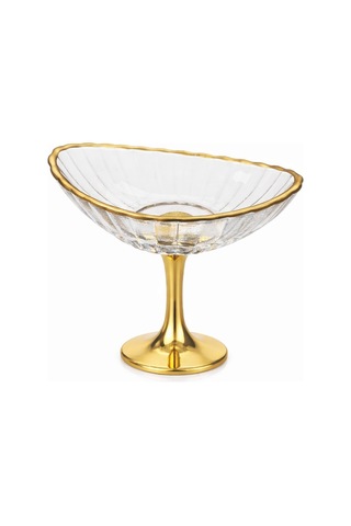 Oval Optikli Metal Ayaklı Sunumluk 6 Lı Gold Altın