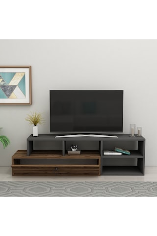 Arnetti Tv Sehpası Duru Kapaklı Televizyon Ünitesi Lidya Antrasit