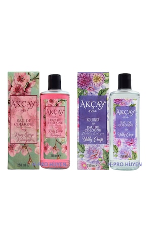 Akçay 1954 Premium Cam Şişe Kolonya Seti - 70 Derece Ferahlatıcı Çiçek Buketi, H-pro Hijyen